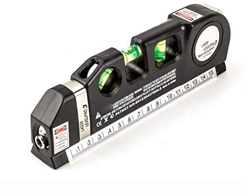 Multipurpose Laser Level Tape Measure Line, Professional Exact Laser Level Vertical Measure 8ft Aligner Standard Tape Ruler
