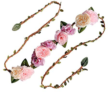 Lauthen.S Umstandsgürtel, Blumengürtel für Babyparty/Blumenmädchenkleid, Hochzeit, Brautjungfer, Schärpe, Blumenkranz, Stirnband - - Einheitsgröße