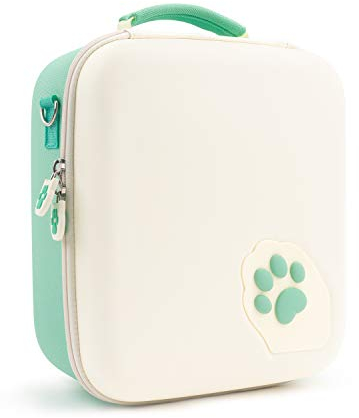 GeekShare Green Cat Paw Case Kompatibel mit Nintendo Switch, Schutzhülle für Reisesysteme mit 18 Spielkartensteckplätzen für Switch Console, Pro Controller, Dock und Zubehör
