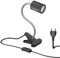 ledscom.de Klemmleuchte WAIKA mit Schwanenhals und Schalter schwarz matt, inkl. GU10 LED Lampe (warmweiß, 2,339W, 227lm, 110°)