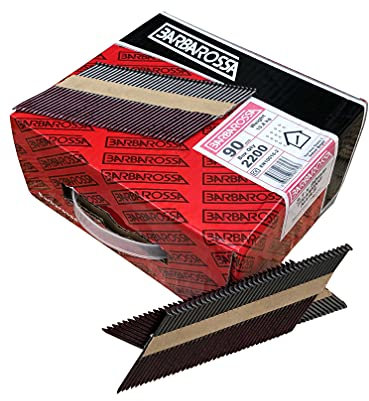 Barbarossa 1st Fix (51mm - 90mm) Bright collated framing Nails for Cordless nailers (90mm - 3 1/2” (2200) Smooth Shank)