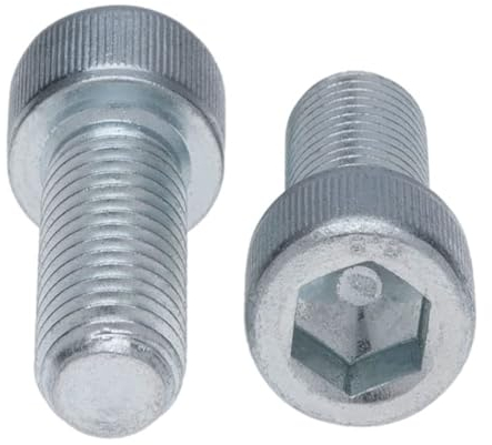 Tornillos de Cabeza de Cilindro M6 Strenght Sleel Class 8.8 (Paquete de 25) Tornillos de Cabeza Hexagonal Bañados en Zinc con Rosca Cilíndrica de Alta Resistencia Certificada DIN912 (6mm x 10mm)
