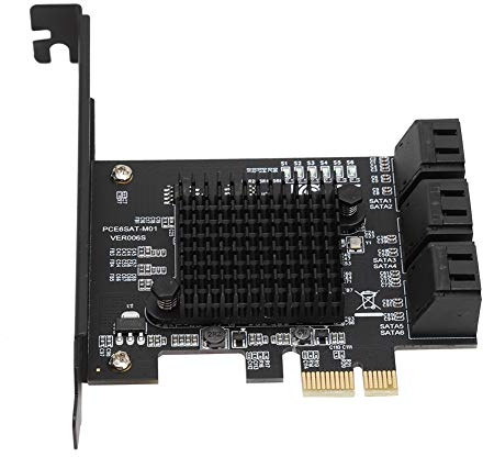 PCIe Karte 6 Ports, 6,0 Gbps 3.0 PCI Express Erweiterungskarte, PCIe zu Riser-Karte, kompatible 6G 3G 1.5G HDD, für