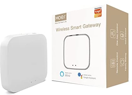 MOES Tuya ZigBee y BLE Multimodo Smart Home Gateway WiFi Mesh Hub, Funciona con Productos Tuya ZigBee o BLE Smart Home, Control de voz a través de Alexa Google Home