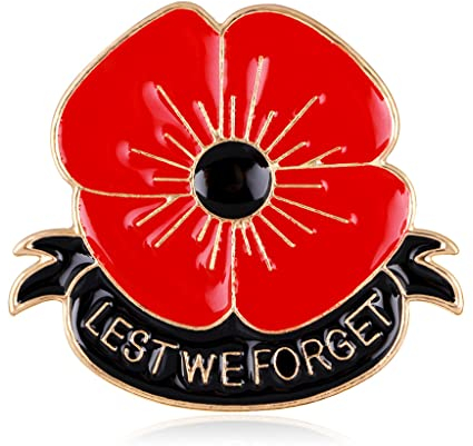 YAQINUO Anstecknadel mit Mohnblumen-Motiv Lest We Forget, rote Mohnblume, Anstecknadeln für Damen und Herren, Veteranen-Tag, Geschenk zum Gedenktag