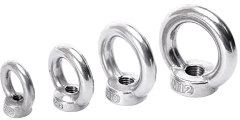 Augenmutter, 10 Stück Ringmuttern, 304 Edelstahl Ringmuttern für Hebezubehör Heberinge M6 M8 M10 M12 (M6)