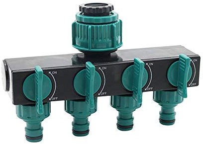 PVC Rohranschlussmöbelgrad 1/2 -3/4 -1 Hose Splitters Bewässerung Adapter 4-Wege-Wasserschlauchverbinder europäischen Norm Innengewinde Tap Anschlüsse 1 Pc (Color : Green, Diameter : 1/2'')