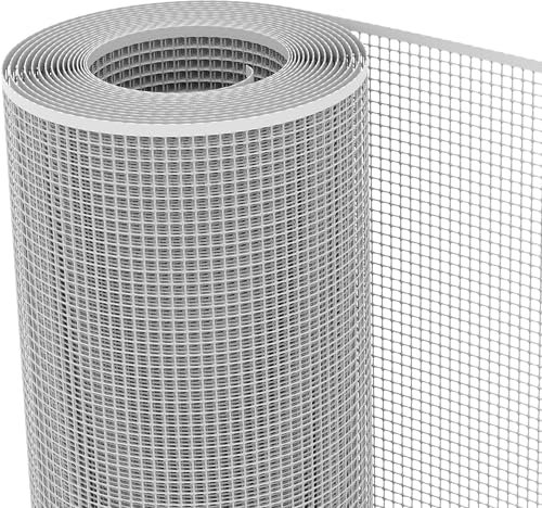 TENAX Filet en Plastique Quadra 10 Argent 1,00x3 m, Filet de Protection Multi-Usages pour Balcons, Terrasses, Portails et Clôtures
