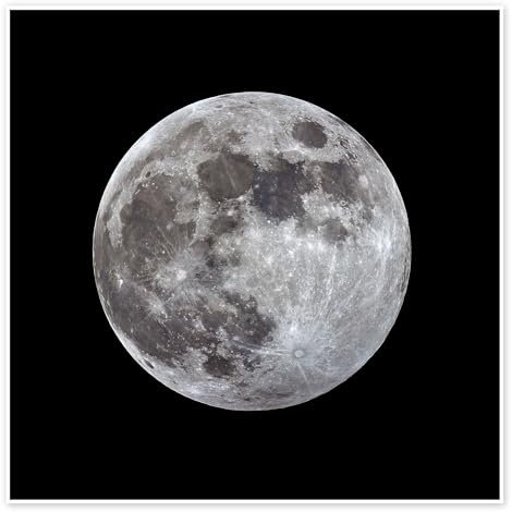 Vollmond Poster von MonarchC 50 x 50 cm Grau Wandbilder Wanddeko