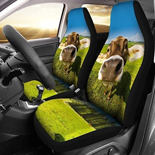 456 Autoschonbezüge Lustige Kuh-Färse Im Gras Autositzbezüge Universelle Sitzbezüge Set Universal Für Fahrzeuge, Autos, Wohnmobil, 52X138Cm