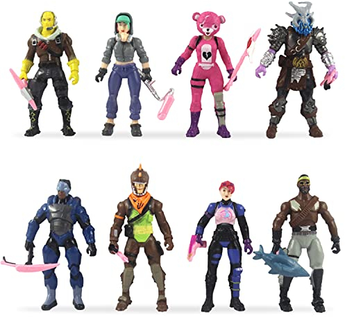 BSNRDX Battle Figuren Set, 11 cm Sehr Detaillierte Figuren mit Erntewerkzeugen, Mehrfarbig Game Cake Topper Figuren Geburtstags Party für Jungen & Mädchen (8Pcs)