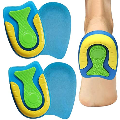 2 Paires de Talonnettes en Gel de Silicone, Talonnette Epine Calcaneenne Gel Grandissante Orthopédique Taille L pour Fasciite Plantaire, Douleurs au Talon d'Achille