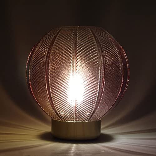 Cello Lighting - Orb Medium Dark Red Battery Operated Glass Table Lamp, Cordless for Living Room and Home Decor, Bedside Lamp for Room Décor