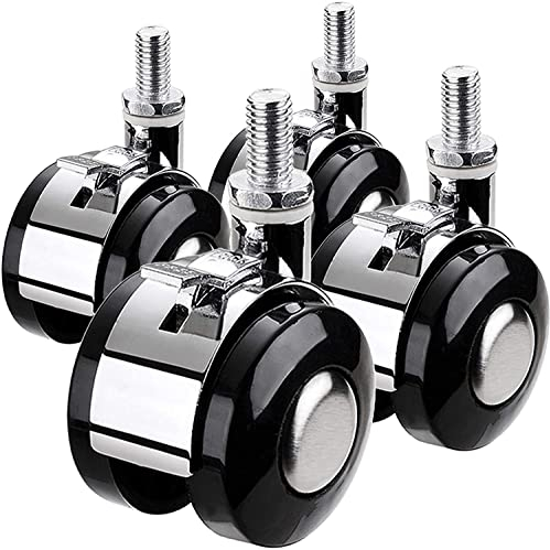 ACiyD Lenkrollen Heavy Duty 2 Zoll (50 mm) Lenkrollen mit Schwenkschaft und Bremse, 4 Stück, max. Belastung 60 kg, Schraube | M8*15mm |,Ersatzwagen Möbelrolle,Für Blumenregale/Babybett/Nachttisch/