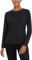 Women's Long Sleeve Gym Tops Ladies Workout Running Shirts Lightweight Yoga Activewear Quick Dry Crew Neck Sports T-Shirt Black