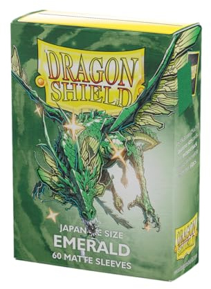 Dragon Shield | Japanese Size Card Matte Sleeves | 60 CT - Smooth & Tough Premium TCG Sleeves - Compatible with Yu-Gi-Oh, Naruto, Cardfight & Vanguard | Emerald