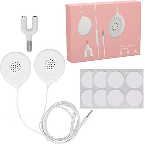 Juego de Auriculares Baby Bump, Auriculares para Embarazo, Auriculares para el Vientre para Reproducir Música, Voces para el bebé en el útero para Escuchar Voces para el bebé