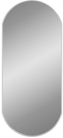 vidaXL Wandspiegel Flurspiegel Spiegel Badspiegel Hängespiegel Dekospiegel Schminkspiegel Badezimmer Garderobe Flur Silbern 90x40cm Oval