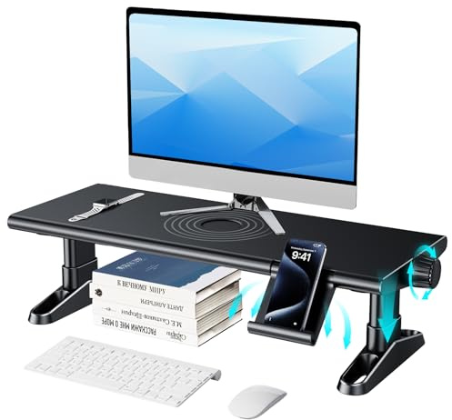 NIFBANG Monitorständer,HöHenverstellbar Monitor Erhöhung Schreibtisch Erhöhung Monitor Stand mit Handyhalterung Ergonomisch Desktop Bildschirmerhöhung Ständer für Laptops,Computer,Pc,Tv (Grau)