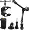 Magic Arm – 11 Zoll Metall Verstellbarer Gelenkarm Magic Arm with 1/4 and 3/8 Thread Superklemme, Telefonclip und Stativ Halterung Adapter für Action Kamera/DSLR/LED-Licht/Blitz/LCD