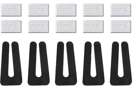 PATIKIL Ceiling Fan Blade Balancing Kit, 5 Sets Include 5Pcs Plastic Balancing Clips and 10Pcs Metal Self-adhesive 5G Weight for Ceiling Fan, White/Black