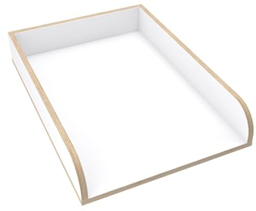 regalik Wickelaufsatz Universal, Wickeltischaufsatz für Kommoden in beliebiger Breite, Abnehmbar Wickelkommode aufsatz, Abgerundeten Frontplatten, Weiß Superholz, 72cm x 54cm