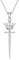 enjoylifecreative Schwert Krone Kreuz Halskette Sterling Silber CZ Schwert Anhänger Schmuck für Frauen Mädchen Geschenke