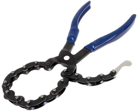 Unibos | Exhaust Tail Pipe Cutter, Carbon Steel Pipe Cutting Tool, Universal Chain Pipe Cutter for 3/4 Inch to 3.25 Inch Diameter Pipe, Exhaust Pipe Cutter with 15 Blades & Rubber Handle (Black)