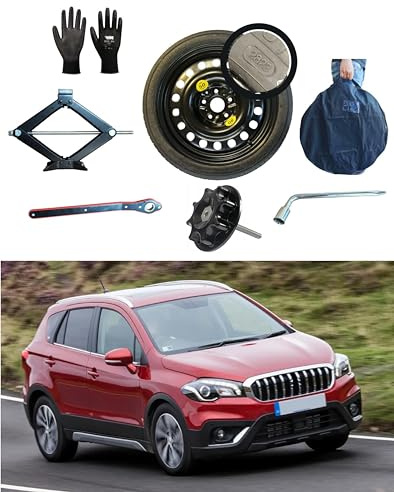 Notrad 17 kompatibel mit Suzuki S-Cross/Sx4 mit Wagenheber, Schlüssel, Schraube, Handschuhe und Tasche 125/80R17