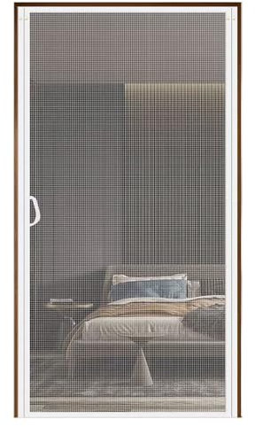 Fliegengitter Tür Insektenschutz 70x235cm mit Klettband einfache Klebemontage Gute Luftdurchlässigkeit für Balkontür Schiebetür Fenster Garage,Weiß
