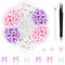 NACHLYNN 630 Pcs Bow Nail Charms White Pink Purple Bowknot 3D Cute Nail Charms Flat Back Pearl White Flatback Pearl Beads for Nail DIY Art Crafts Resin Rhinestones Jewelry Decoration Accessories