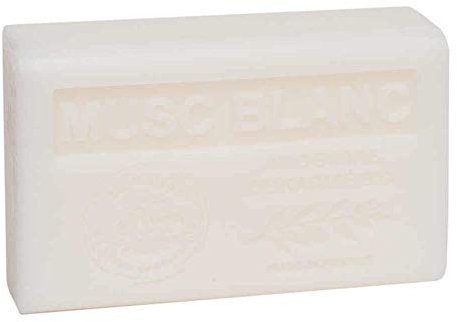 Maison du Savon de Marseille – Französische Seife mit Bio-Sheabutter – feuchtigkeitsspendend für weiche Haut – Duft weißer Moschus – 125 g Riegel