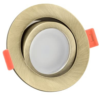 luxvenum LED Einbaustrahler 230V 7W - 1x dimmbare LED Deckenleuchte extra flach nur 25mm, 120° Abstrahlwinkel, 95 CRI, Deckenspots für Flur, Wohnzimmer, Küche, Farbe Bronze, 1800-3000K