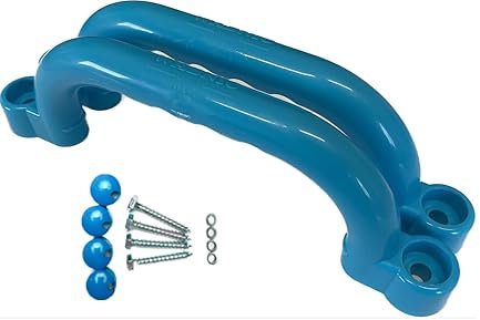 Haltegriffe - Set 2 Handgriffe - wetterfeste Kinder Handgriff aus Kunststoff für Klettergerüste Stelzenhaus Hochbett Spielturm Spielplatz - Türkis
