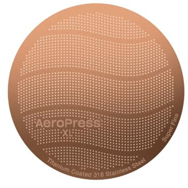 AeroPress Filtros de Café Metálicos Dorados Reutilizables – Filtros para Cafeteras AeroPress XL, Café Intenso sin Amargor, Filtro Dorado Fácil de Limpiar, de Acero Inoxidable – XL