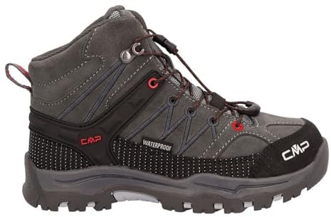 CMP Unisex Kinder Kids Rigel Mid Trekking Shoes WpTrekking-Schuhe | Clima Protect, rockene Füße, atmungsaktiv, griffige Sohle, schnelles Schnüren, stabiler Knöchelhalt, Lederschuhe, Outdoor