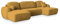Masseno Ecksofa Savona K mit Schlaffunktion U-Form, Sofa mit Bettkasten, Wohnzimmersofa, Couch, Soffa, Bettsofa, Couchgarnitur- Gelb, Kronos 01