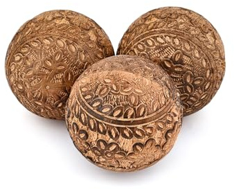 Kimona Dekokugel aus Mangoholz, Tafelaufsatz oder Einzelnutzung, ideal für den Einsatz im Wohnzimmer, Esszimmer, Couchtisch und als Hausdekor (3er-Set), (7,6 x 7,6 x 7,6 cm)