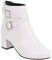 Générique Stivali da donna con tacco, stile retrò, alla caviglia, tinta unita, lacci, stivali chelsea, stivali da cowboy, antiscivolo, vintage, comodi, bianco 2, 39 EU