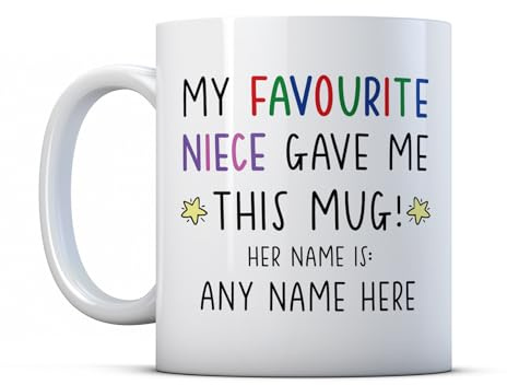 BWW Print - Personalised My Favourite Niece Gave Me This Mug - Funny Mug Gift for Uncle Or Aunt, Ceramic, 11fl.oz.