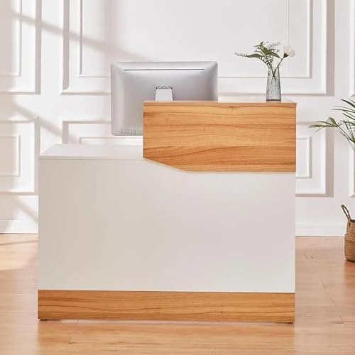 NEYTIIR Rezeption Mit Theke, Moderner Thekentisch Mit Kabeldurchführung, 47-Zoll-Verkaufstheke for Kasse, Lobby, Schönheitssalon, Friseur Und Unternehmen