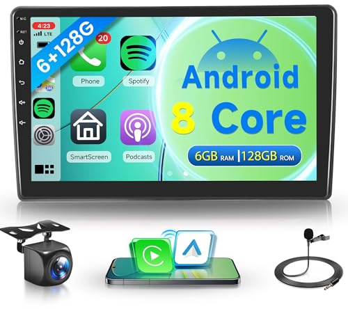 6G+128G 8 Core Wireless Carplay Android Autoradio per Citroen C5 2008-2017 10.1 Pollici Touchscreen Autoradio con Android Auto GPS Navi WiFi Mirror Link Bluetooth FM/RDS DSP/SWC Telecamera Posteriore