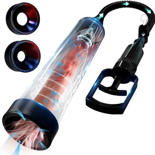 Penis Pump with Realistic Mouth,Quilloria Manual Vacuum Penis Extender Male Masturbator,Sex Toys Sexual Stimulation Device for Erection, ED,Adult Male Sex Toys for Men, Mouth Sex Toy (Regular Style)