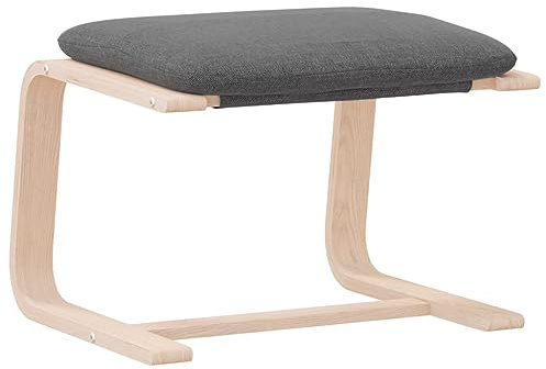 Tomostar Pouf Ottoman, Tabouret Repose-Pieds Ottoman Repose Pied Salon Gris foncé 51x41x40 cm Tissu