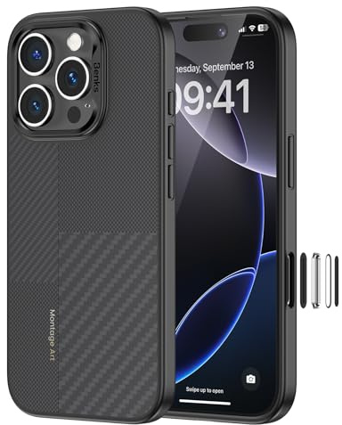 BENKS für iPhone 16 Pro Hülle mit Kamerasteuerung Capture Button, Kompatibel mit MagSafe, Aus Kevlar Aramidfaser Gefertigt, Stoßfest Kratzfest Handyhülle für 16 Pro Case, ArmorPro Montage