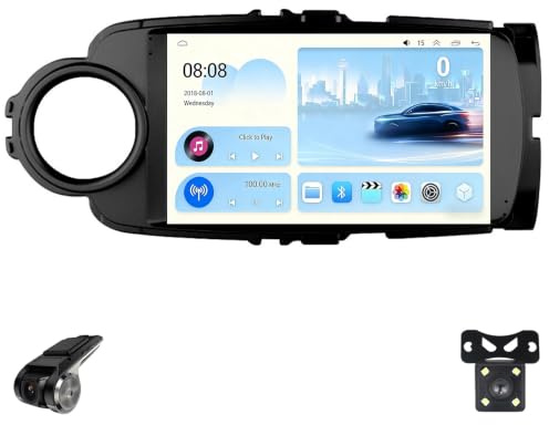 Autoradio per Toyota Yaris Vios 2012-2017 Android 15 CarPlay con Schermo Tattile 9-Inch Car Radio 1280×720 Stereo per Auto/SWC/Bluetooth 5.0/FM AM RDS DSP/Wi-Fi/4GLTE/GPS/ADAS DVR(L10)