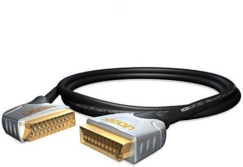 HICON Ambience Scart-Kabel 5m gewinkelter 45° Stecker 500cm | HIA-SASC-0500