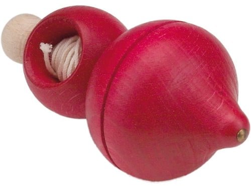 Glückskäfer 525092 Schnur-Kreisel, rot lackiert