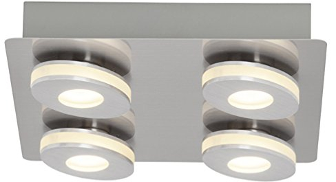 Brilliant G08535/21 A, Crossing LED Wand- und Deckenleuchte, 4-flammig, Aluminium, 4 W, Integriert, nickel, 7 x 28 x 28 cm