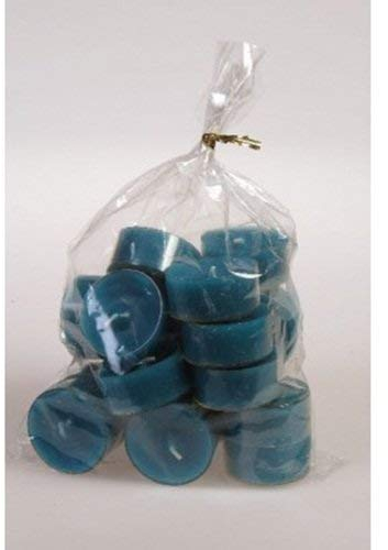 20 original Dänische Teelichter ohne Duft im Acryl-Cup farbig durchgefärbt dunkel grün türkis